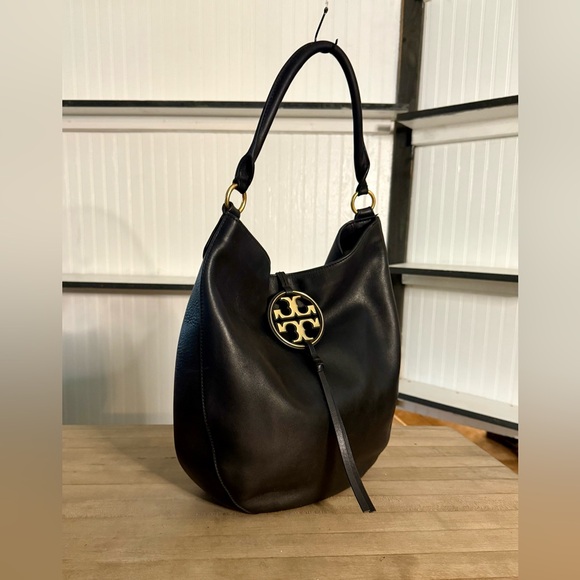 Tory Burch Black Leather Miller Slouchy Hobo Bag - Picture 2 of 10